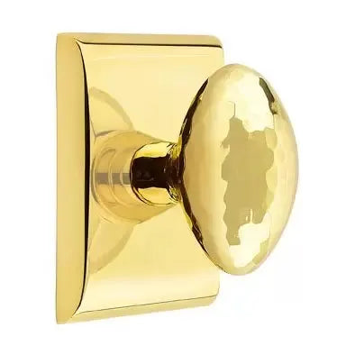 Emtek Hammered Egg Door Knob with Neos Rose by Emtek
