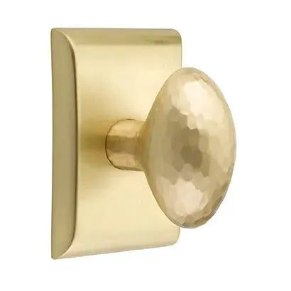 Emtek Hammered Egg Door Knob with Neos Rose by Emtek