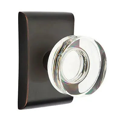 Emtek Modern Disc Glass Door Knob with Neos Rose by Emtek