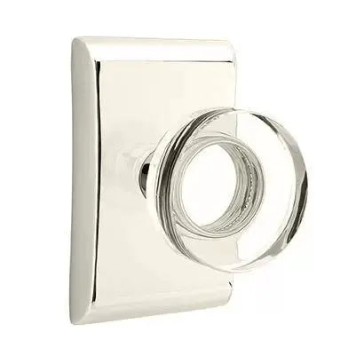Emtek Modern Disc Glass Door Knob with Neos Rose by Emtek
