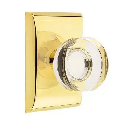 Emtek Modern Disc Glass Door Knob with Neos Rose by Emtek