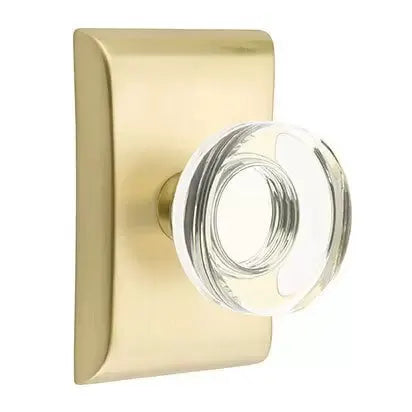 Emtek Modern Disc Glass Door Knob with Neos Rose by Emtek