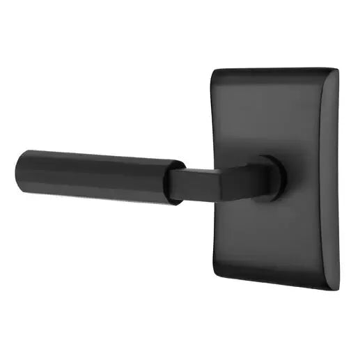 Emtek Faceted Lever with L-Square Stem and Neos Rose by Emtek