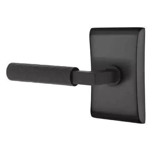 Emtek Hammered Lever with L-Square Stem and Neos Rose by Emtek