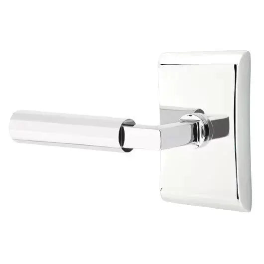 Emtek Faceted Lever with L-Square Stem and Neos Rose by Emtek
