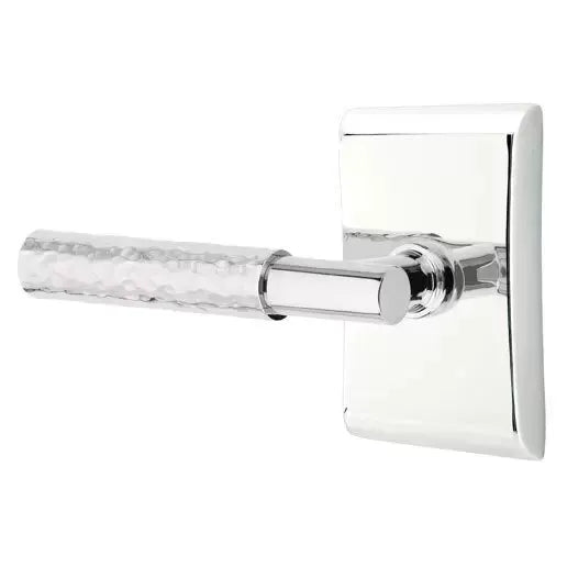 Emtek Hammered Lever with T-Bar Stem and Neos Rose by Emtek