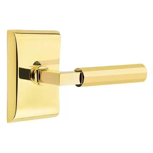 Emtek Faceted Lever with L-Square Stem and Neos Rose by Emtek