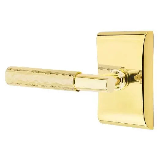 Emtek Hammered Lever with T-Bar Stem and Neos Rose by Emtek