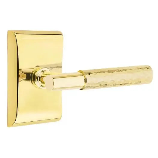 Emtek Hammered Lever with T-Bar Stem and Neos Rose by Emtek