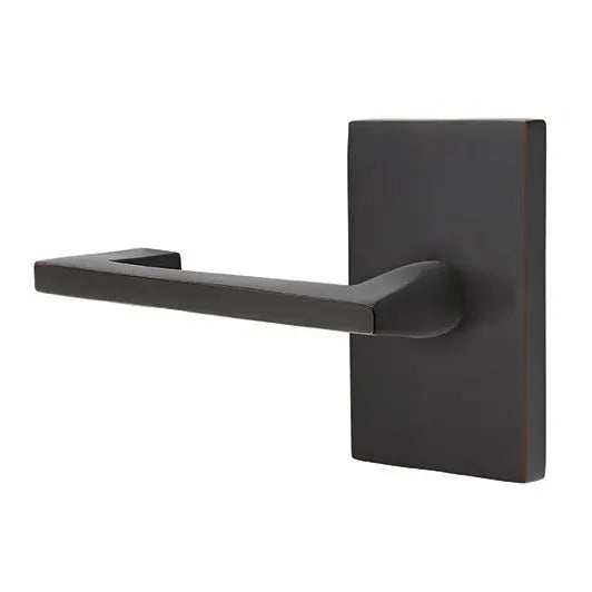 Emtek Argos Door Lever with Modern Rectangular Rose by Emtek