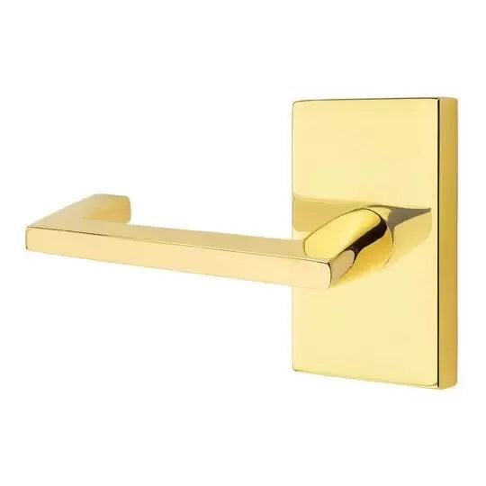 Emtek Argos Door Lever with Modern Rectangular Rose by Emtek