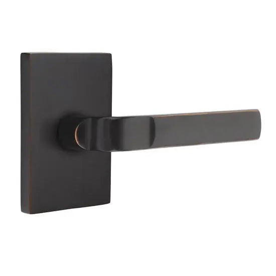 Emtek Aston Lever with Modern Rectangular Rose by Emtek