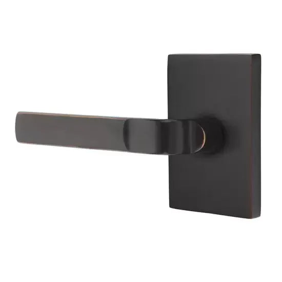 Emtek Aston Lever with Modern Rectangular Rose by Emtek