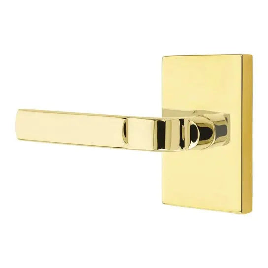 Emtek Aston Lever with Modern Rectangular Rose by Emtek