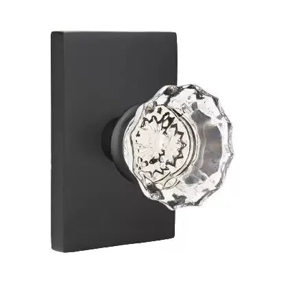 Emtek Astoria Door Knob with Modern Rectangular Rose by Emtek