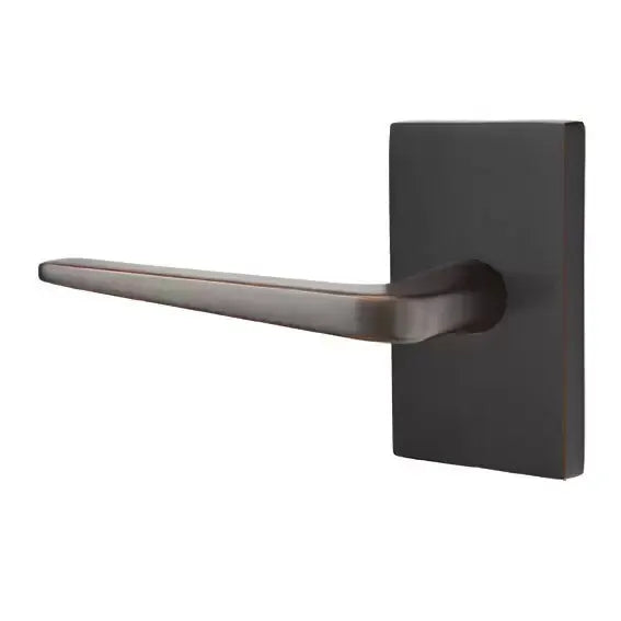 Emtek Athena Door Lever with Modern Rectangular Rose by Emtek
