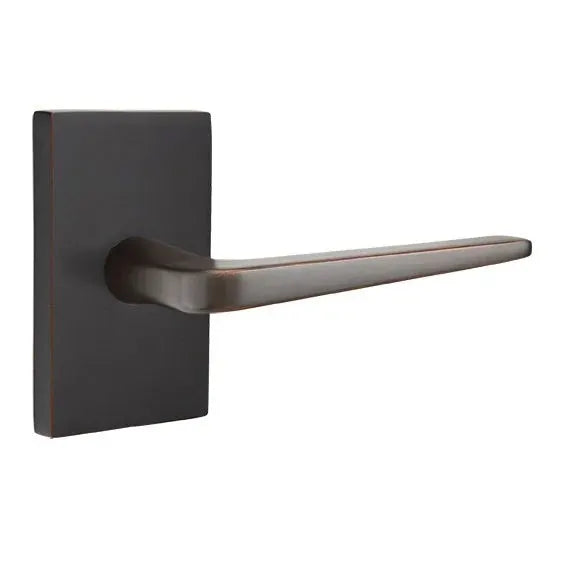 Emtek Athena Door Lever with Modern Rectangular Rose by Emtek