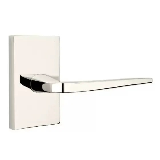 Emtek Athena Door Lever with Modern Rectangular Rose by Emtek