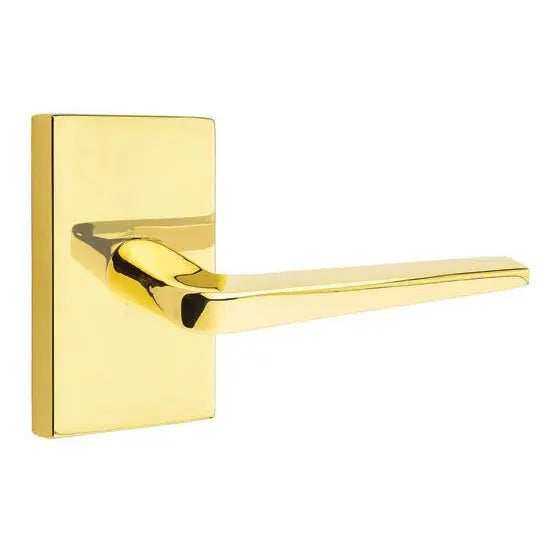 Emtek Athena Door Lever with Modern Rectangular Rose by Emtek