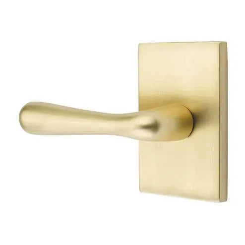 Emtek Basel Door Lever with Modern Rectangular Rose by Emtek