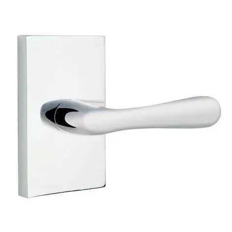 Emtek Basel Door Lever with Modern Rectangular Rose by Emtek