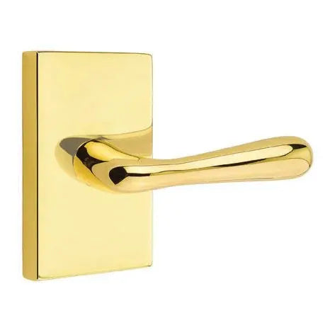 Emtek Basel Door Lever with Modern Rectangular Rose by Emtek