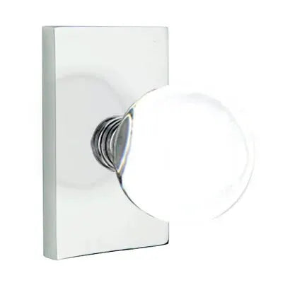 Emtek Bristol Door Knob with Modern Rectangular Rose by Emtek