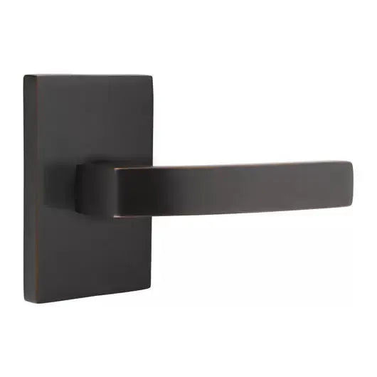 Emtek Breslin Lever with Modern Rectangular Rose by Emtek