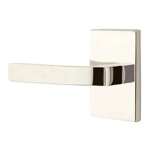 Emtek Breslin Lever with Modern Rectangular Rose by Emtek