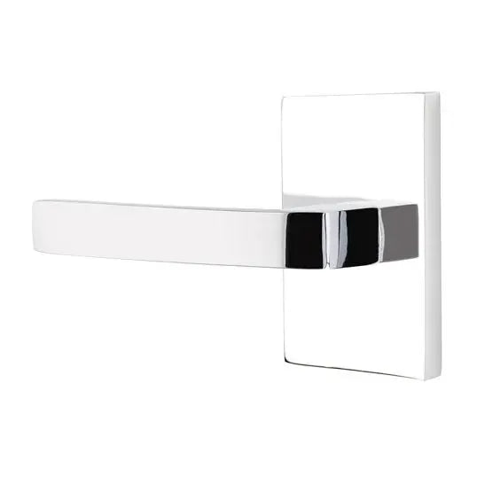 Emtek Breslin Lever with Modern Rectangular Rose by Emtek