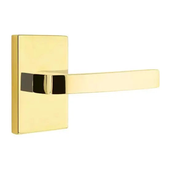 Emtek Breslin Lever with Modern Rectangular Rose by Emtek