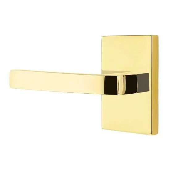 Emtek Breslin Lever with Modern Rectangular Rose by Emtek
