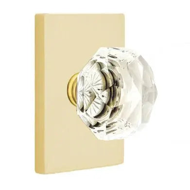 Emtek Diamond Door Knob with Modern Rectangular Rose by Emtek