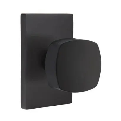 Emtek Freestone Door Knob with Modern Rectangular Rose by Emtek