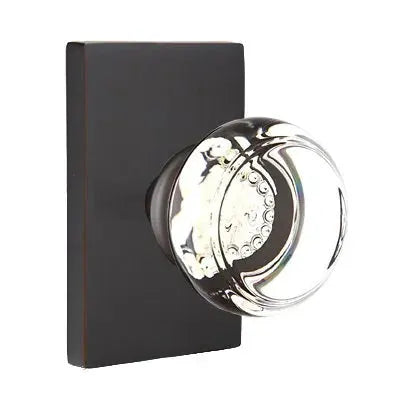 Emtek Georgetown Door Knob with Modern Rectangular Rose by Emtek