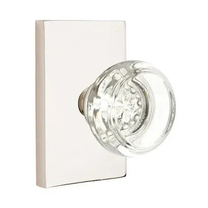 Emtek Georgetown Door Knob with Modern Rectangular Rose by Emtek