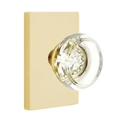 Emtek Georgetown Door Knob with Modern Rectangular Rose by Emtek