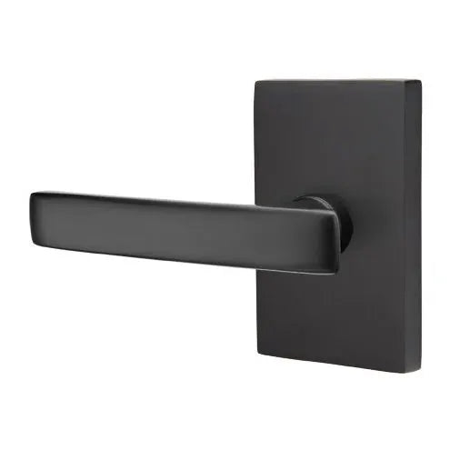 Emtek Geneva Door Lever with Modern Rectangular Rose by Emtek