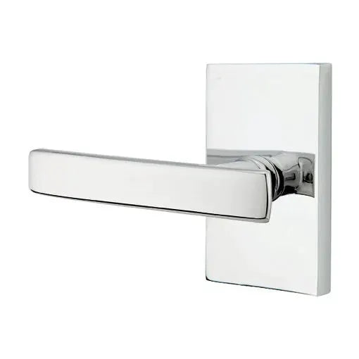 Emtek Geneva Door Lever with Modern Rectangular Rose by Emtek