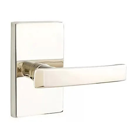 Emtek Geneva Door Lever with Modern Rectangular Rose by Emtek
