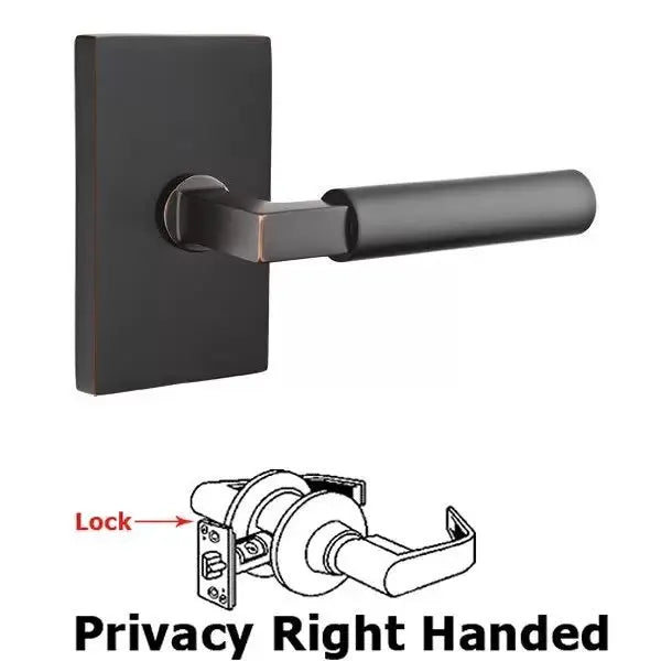 Emtek Hercules Door Lever with Modern Rectangular Rose by Emtek