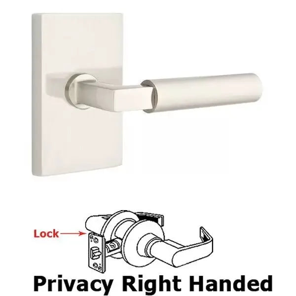Emtek Hercules Door Lever with Modern Rectangular Rose by Emtek
