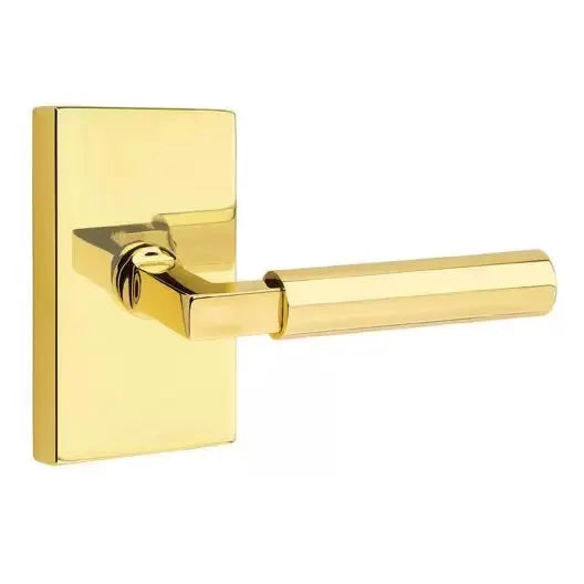 Emtek Hercules Door Lever with Modern Rectangular Rose by Emtek