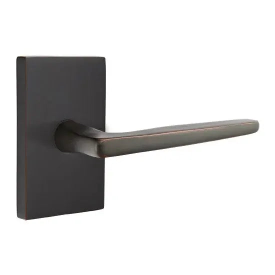 Emtek Hermes Door Lever with Modern Rectangular Rose by Emtek