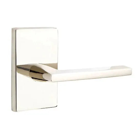 Emtek Helios Door Lever with Modern Rectangular Rose by Emtek