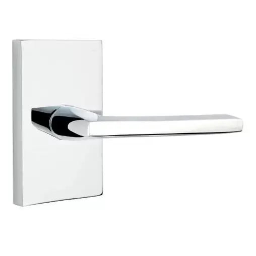 Emtek Helios Door Lever with Modern Rectangular Rose by Emtek