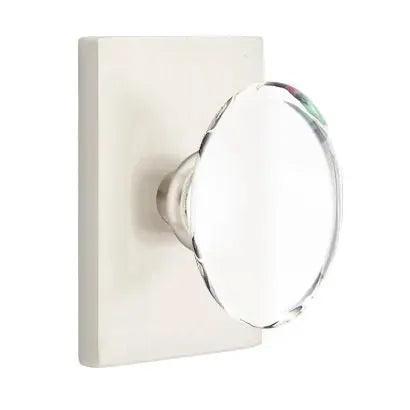 Emtek Hampton Door Knob with Modern Rectangular Rose by Emtek