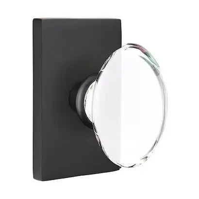 Emtek Hampton Door Knob with Modern Rectangular Rose by Emtek
