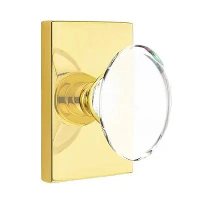 Emtek Hampton Door Knob with Modern Rectangular Rose by Emtek