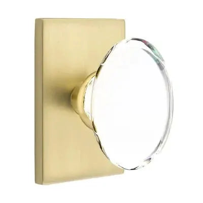 Emtek Hampton Door Knob with Modern Rectangular Rose by Emtek